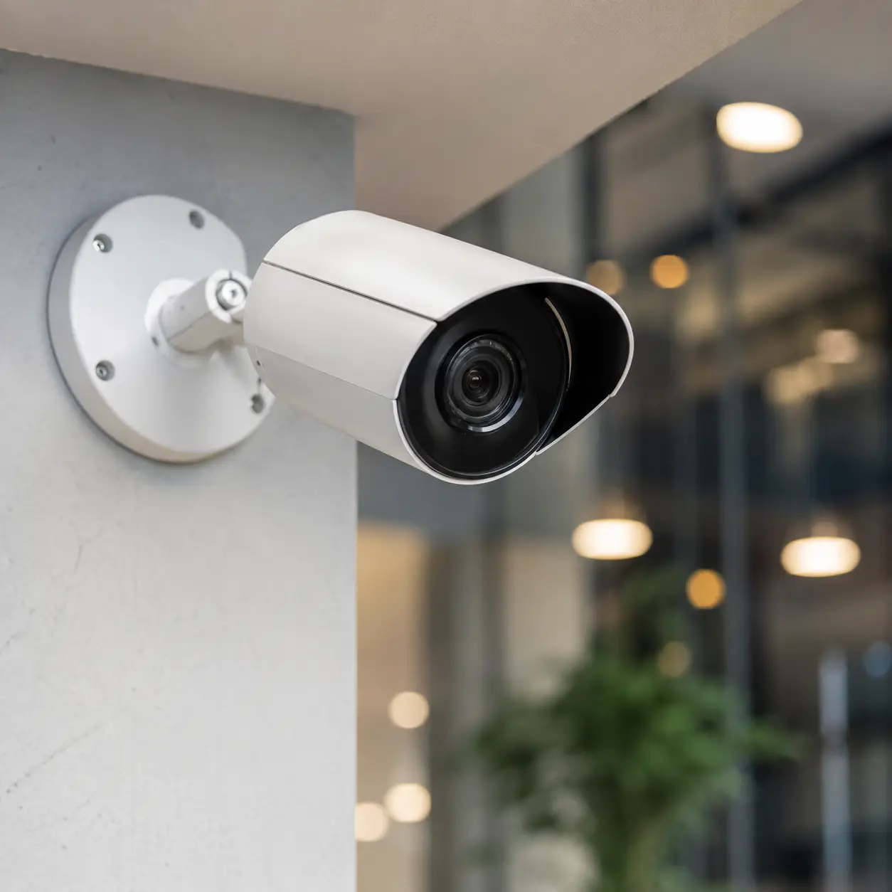 CCTV bullet camera modern untuk sistem keamanan kantor dan bisnis di Surabaya